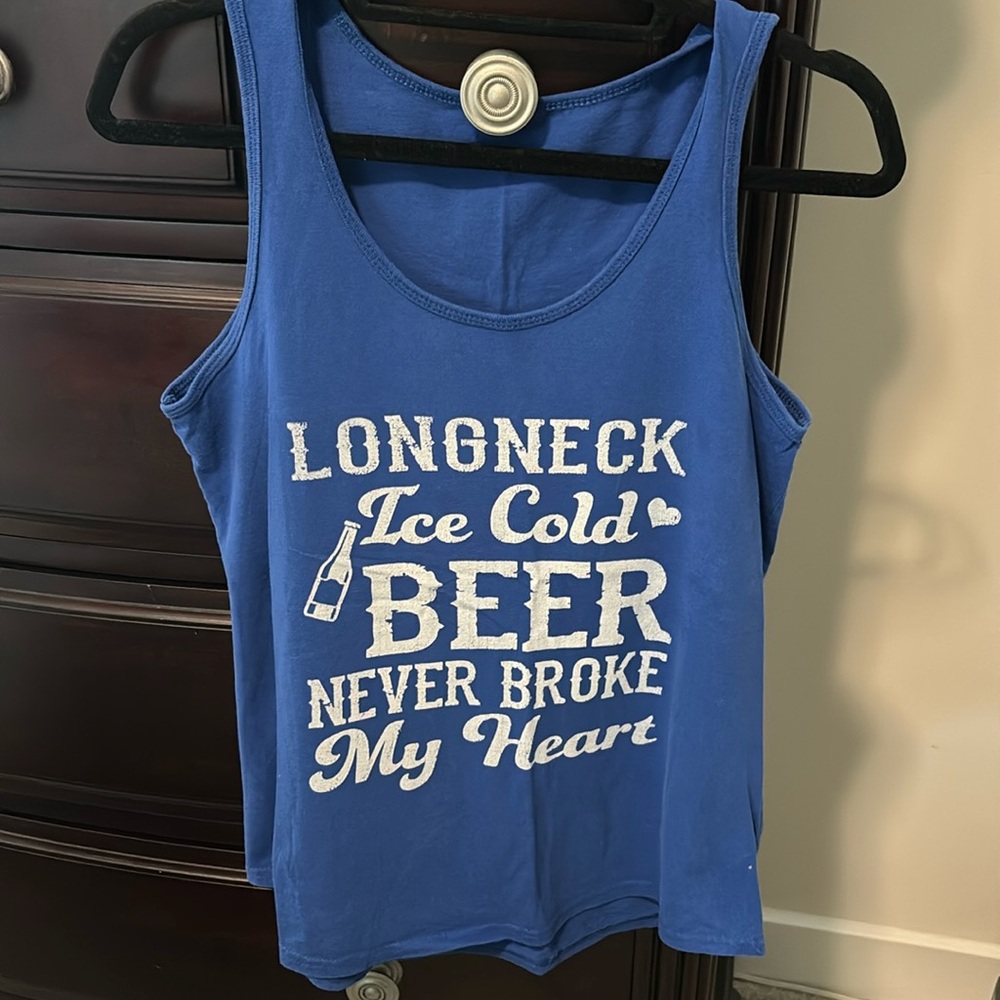 Blue country tank top size medium